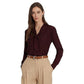 Camisa Ralph Lauren Feminina Crepe Amarração Gola Vermelha Tamanho Médio