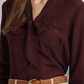 Camisa Ralph Lauren Feminina Crepe Amarração Gola Vermelha Tamanho Médio