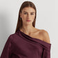 Blusa Ralph Lauren Feminina Cetim Um Ombro Vermelha Tamanho P