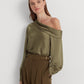 Blusa Ralph Lauren Feminina Cetim Um Ombro Verde Tamanho P