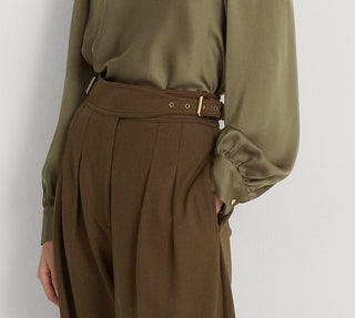 Blusa Ralph Lauren Feminina Cetim Um Ombro Verde Tamanho P