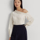 Blusa Ralph Lauren Feminina Cetim Um Ombro Branca Tamanho Grande