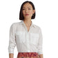 Camisa Ralph Lauren Feminina de Algodão e Voile Branca Tamanho X-G
