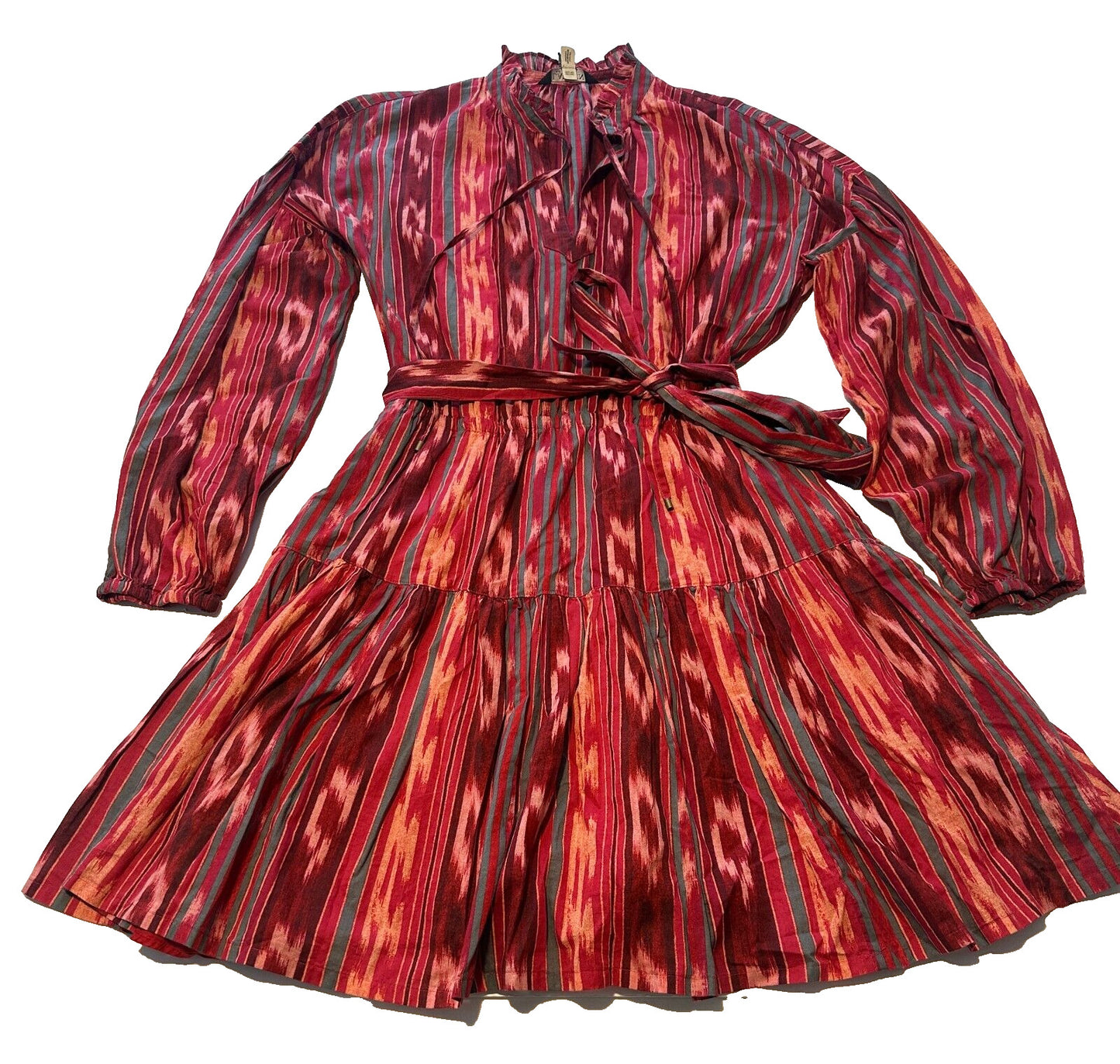 ralph-lauren-womens-geo-stripe-belted-cotton-voile-dress-red