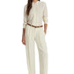 Blusa plissada feminina Ralph Lauren Georgette, branca, tamanho X-G
