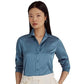 Camisa Ralph Lauren Charmeuse de cetim feminina, azul, tamanho pequeno