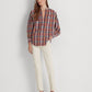Blusa Ralph Lauren Feminina de Algodão Misto com Gola Amarrada Vermelha