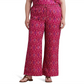 Calça Ralph Lauren Feminina Geo Print Cetim Shantung Perna Larga Rosa