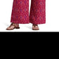 Calça Ralph Lauren Feminina Geo Print Cetim Shantung Perna Larga Rosa
