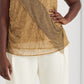 Blusa Ralph Lauren Feminina Sem Mangas com Tule e Contas Marrom Tamanho 1X