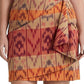 Saia envelope Ralph Lauren feminina com motivo geométrico de algodão e linho, vermelha, tamanho 22W