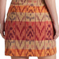 Saia envelope Ralph Lauren feminina com motivo geométrico de algodão e linho, vermelha, tamanho 22W