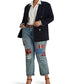 Calça Jeans Ralph Lauren Feminina Patchwork Relaxed Tapered Azul