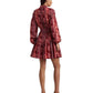 Vestido Ralph Lauren Feminino Geo Stripe com Cinto em Voile de Algodão Vermelho