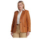 Ralph Lauren Blazer Feminino de Sarja Trespassado Marrom