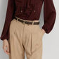 Ralph Lauren Feminino Jersey com Babados e Renda Top Vermelho Tamanho Grande
