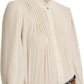 Blusa plissada feminina Ralph Lauren Georgette bege tamanho 2X