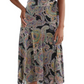 Vestido midi feminino com babados e decote em V, preto, Lauren Ralph Lauren