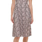 Vestido Kensie Feminino de Renda com Gola Redonda, Sem Mangas, Ajuste e Flare, Rosa, Tamanho 2