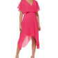Vestido plissado de chiffon feminino Kensie, rosa, tamanho 6