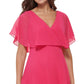 Vestido plissado de chiffon feminino Kensie, rosa, tamanho 6