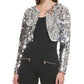 Bolero Kensie Feminino com Lantejoulas Cinza Tamanho Grande