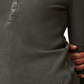 Blusa Henley de malha waffle com botões frontais Bass Outdoor feminina, cinza, tamanho pequeno