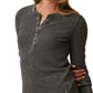 Blusa Henley de malha waffle com botões frontais quentes Bass Outdoor para mulheres, verde