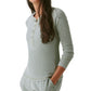 Blusa Henley de malha waffle com botões frontais quentes Bass Outdoor para mulheres, verde, tamanho extragrande