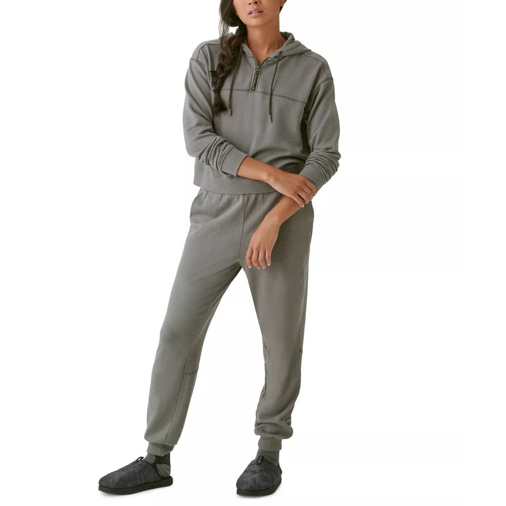 Blusa com capuz e zíper Bass Outdoor Hibernate feminino, cinza