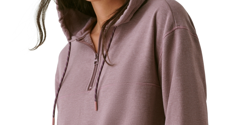 Bass Outdoor Hibernate Moletom com capuz feminino meio zíper cinza tamanho extragrande