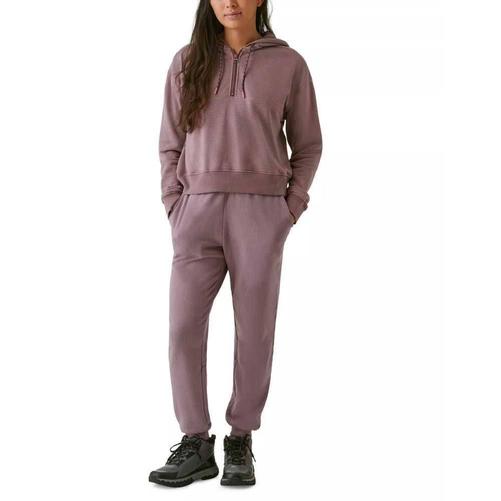Blusa com capuz Bass Outdoor Hibernate Half Zip para mulheres, cinza, tamanho médio