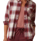 Camisa de flanela elástica Bass Outdoor Expedition feminina, roxa, tamanho extragrande