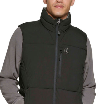 Colete de caminhada masculino Bass Outdoor Glacier acolchoado com zíper completo, preto, tamanho extragrande