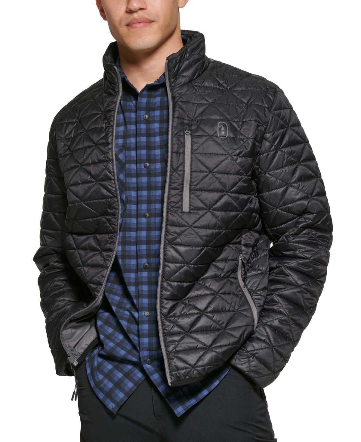 Jaqueta acolchoada Delta Diamond masculina Bass Outdoor, tamanho grande, preta