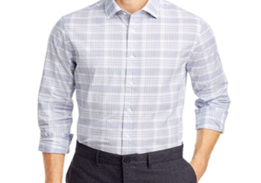 Camisa Masculina Slim Fit Stretch Casual Azul Marinho da Bloomingdale's