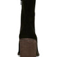 Botas femininas Lucky Brand Pinlope com salto bloco, pretas, tamanho 7,5 M