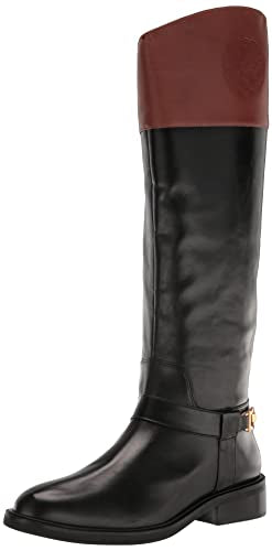 Bota feminina Vince Camuto Amanyir de cano alto, preta, tamanho 8,5 M