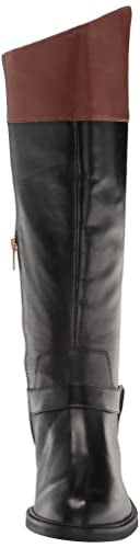 Bota feminina Vince Camuto Amanyir de cano alto, preta, tamanho 8,5 M