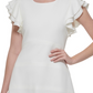 Vestido feminino Tommy Hilfiger com babados e mangas curtas, branco, tamanho 10