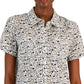 Camisa feminina Tommy Hilfiger de algodão com botões frontais, branca, tamanho pequeno