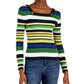 Suéter feminino Tommy Hilfiger de algodão canelado, amarelo, tamanho X-G