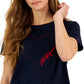 Camiseta Tommy Hilfiger Feminina Signature Heart Graphic Azul Tamanho Grande