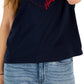 Camiseta Tommy Hilfiger Feminina Signature Heart Graphic Azul Tamanho Grande