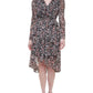 Vestido midi metálico de chiffon feminino Tommy Hilfiger, preto, tamanho 14