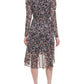 Vestido midi metálico de chiffon feminino Tommy Hilfiger, preto, tamanho 14