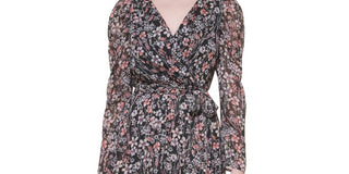 Vestido midi metálico de chiffon feminino Tommy Hilfiger, preto, tamanho 14