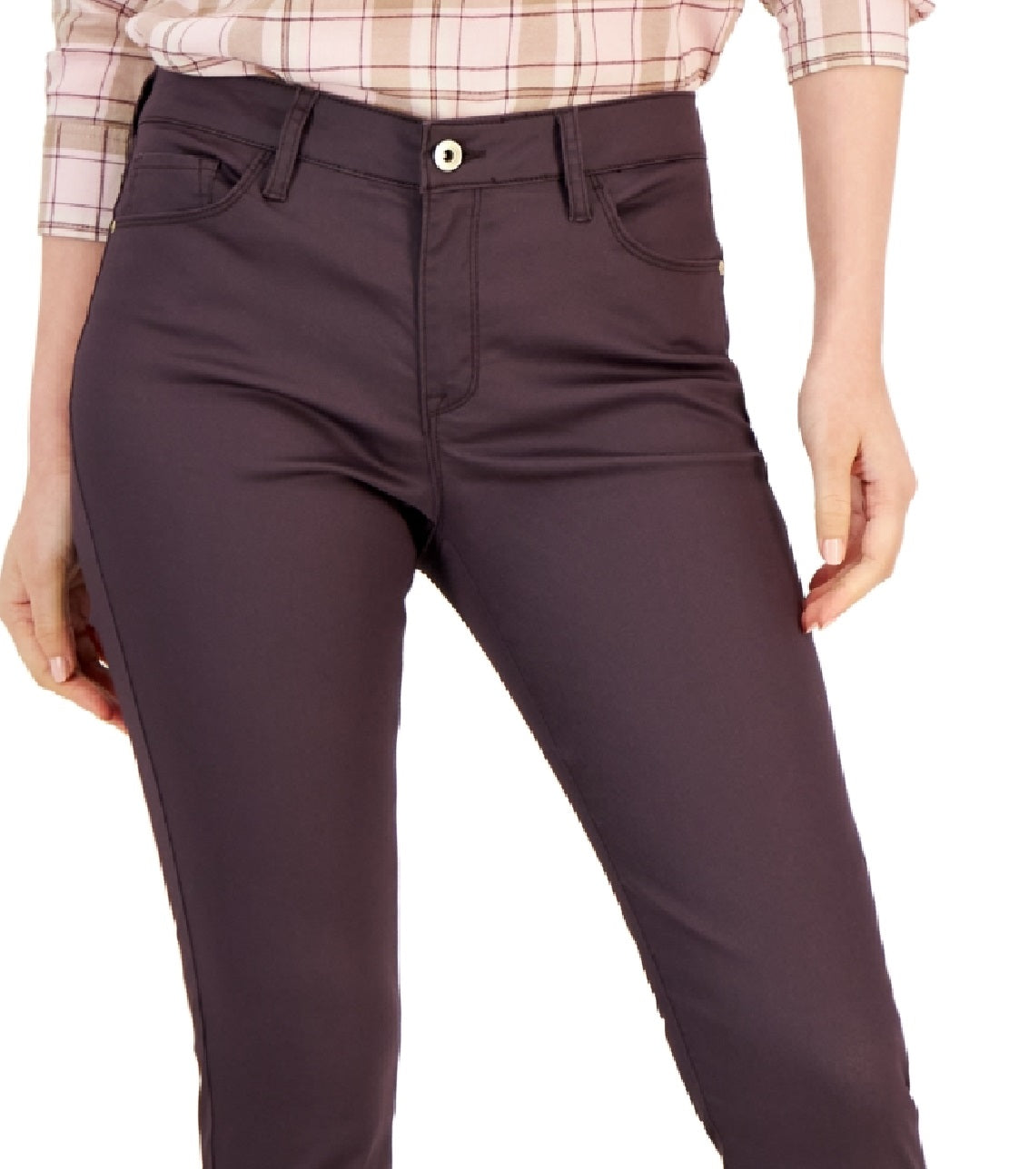 Calça jeans skinny com revestimento Tommy Hilfiger feminina roxa
