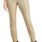 Calça jeans skinny feminina Tommy Hilfiger Tribeca com tornozelo metálico, amarela