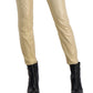 Calça jeans skinny feminina Tommy Hilfiger Tribeca com tornozelo metálico, amarela